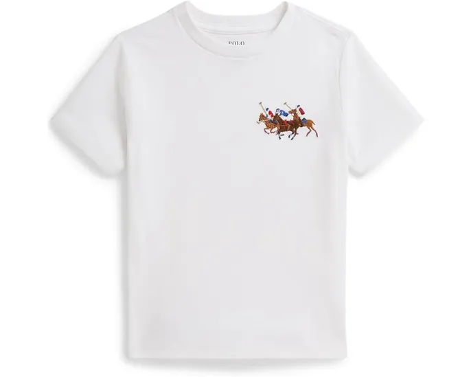 Футболка Polo Ralph Lauren Kids из хлопкового джерси с вышитым логотипом Triple-Pony