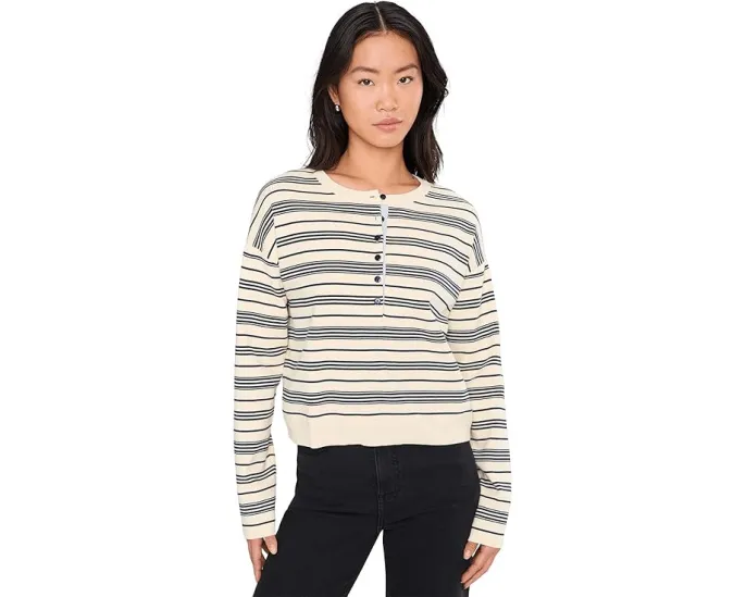 Свитер 525 america Vivienne Stripe Drop Shoulder Henley с полоской и планкой