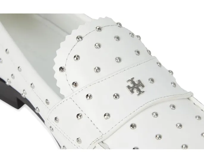 Лоферы Tory Burch Classic Stud с металлическими шипами облачно серебристые