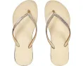 Блестящие шлепанцы Havaianas Slim Sparkle с блестками на подошве и ремешках