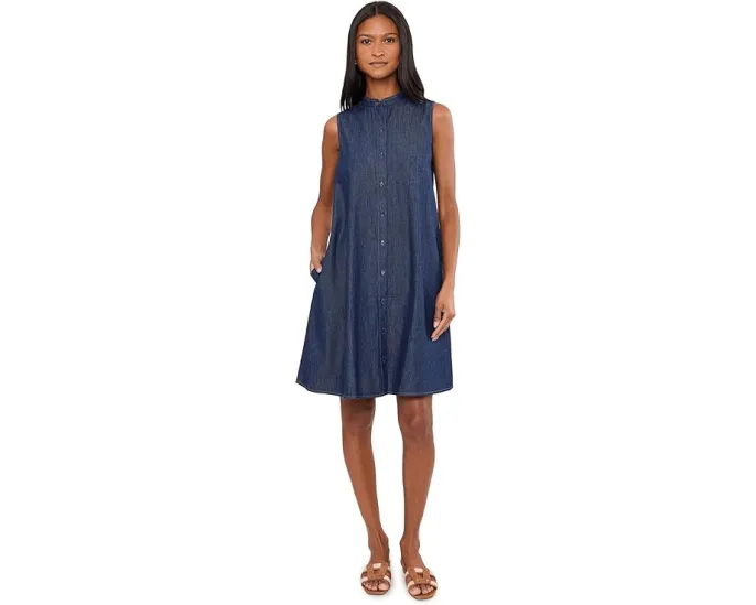 Легкое джинсовое платье с воротником мандарин Eileen Fisher
