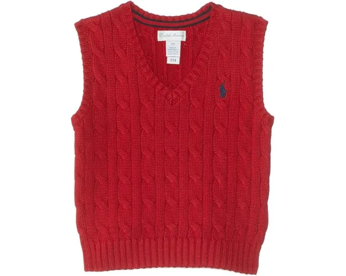 Детский жилет из гребенного хлопка Polo Ralph Lauren с вышитым пони