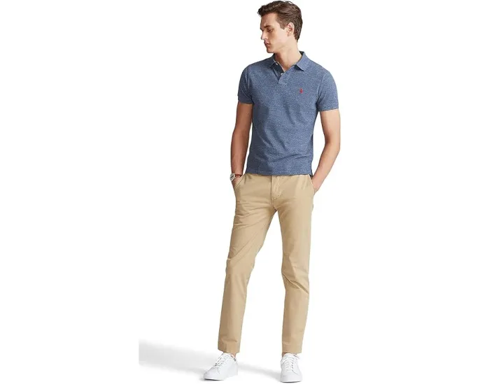 Поло Polo Ralph Lauren Custom Slim Fit с сетчатой структурой и приталенным кроем