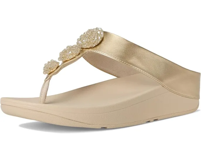 FitFlop Fino Beadie-Button с металлизированным межпальцевым ремешком и бусинами
