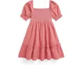 Платье из хлопкового джерси со сборками Polo Ralph Lauren Kids для малышей