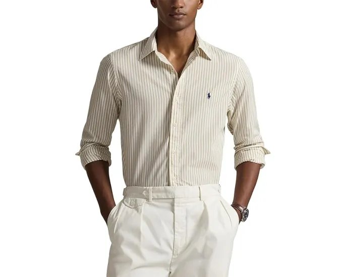 Классическая рубашка Polo Ralph Lauren в полоску из мягкого поплина