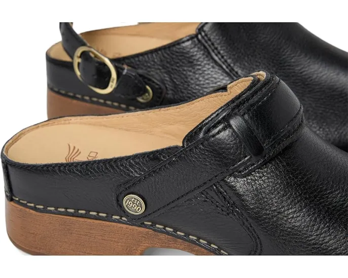 Dansko Millie самые низкие клоги с пряжкой и вощеной кожей