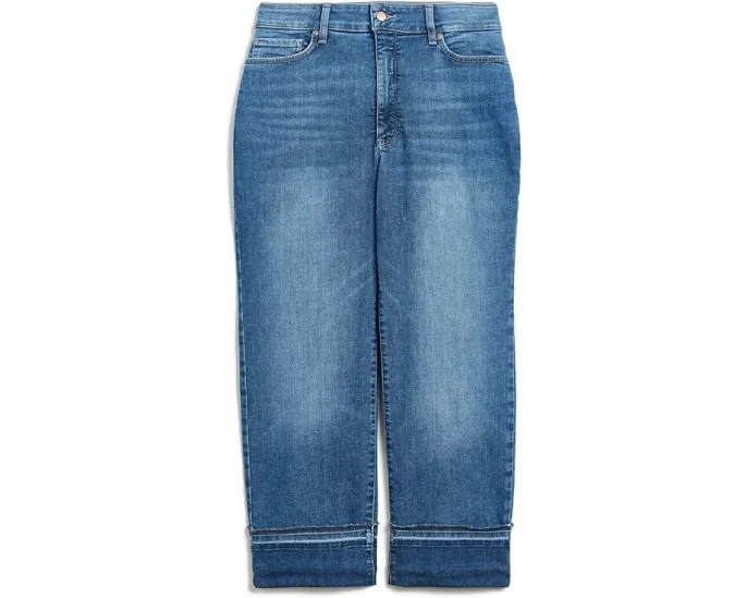Джинсы Bailey Relaxed Straight Ankle Raw Cuff Plus Size от NYDJ с необработанным краем
