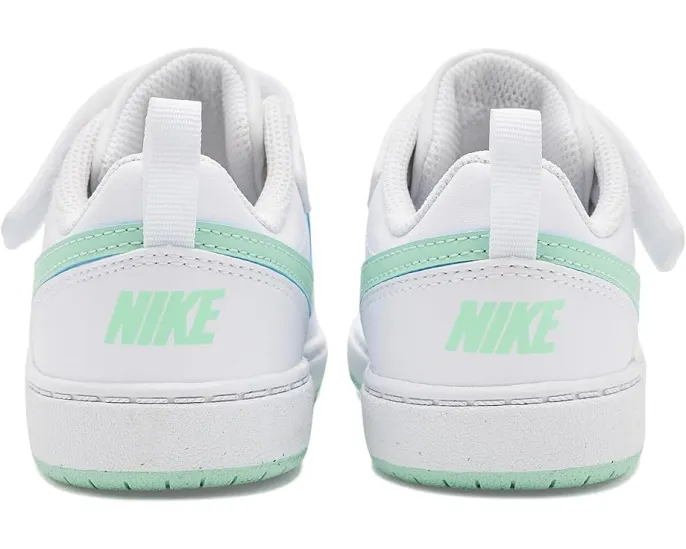 Кроссовки Nike Court Borough Low Fade для малышей White и Arctic Green