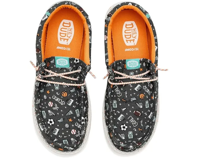 Детские кроссовки Wally Print с технологией Flex & Fold и эластичными шнурками Hey Dude