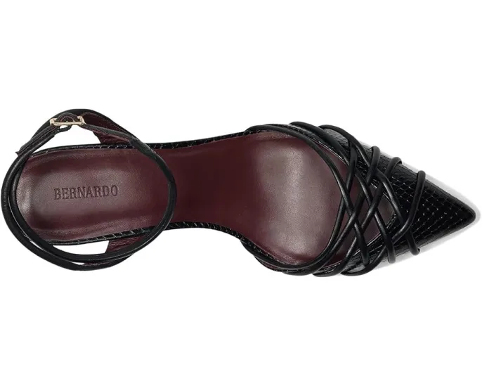 Брендовые сандалии Bernardo Minu с переплетающимися бретелями и острым носком