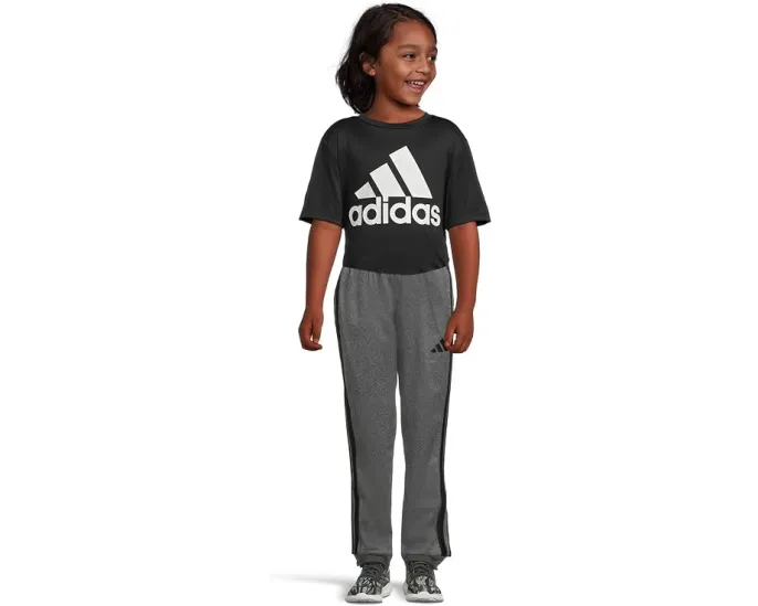 Детские джоггеры adidas с эластичным поясом и меланжевыми полосками