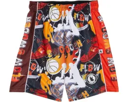 FLOW SOCIETY шорты для мальчиков Flow Swoosh черно-красные с длиной по внутреннему шву 7 дюймов (17.78 см)
