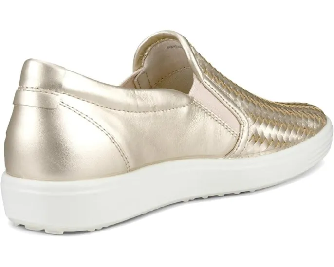 ECCO Soft 7 Woven Slip-On II женские мокасины из цельнозерновой кожи
