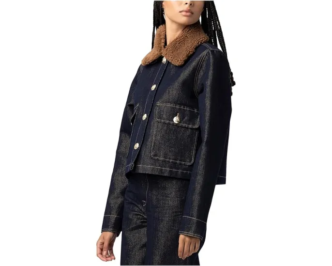 Джинсовая куртка Blank NYC с металлическим эффектом и воротником из искусственной овчины