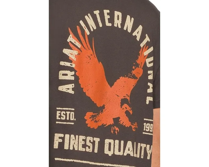 Футболка Ariat Eagle Large с круглым вырезом и винтажным черным принтом