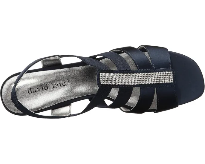 Вечерние сандалии David Tate Eve с кристаллами и квадратным носком