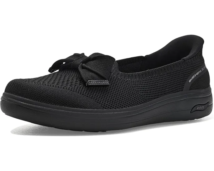 Женские слипоны SKECHERS Hands Free Slip-Ins Arch Fit Inspire с поддержкой свода стопы и стразовым бантом