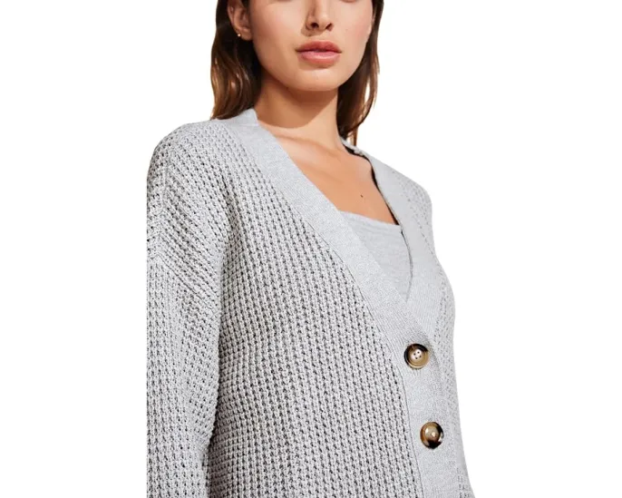 Короткий кардиган Eberjey Recycled Sweater Cropped Cardigan из переработанного хлопка