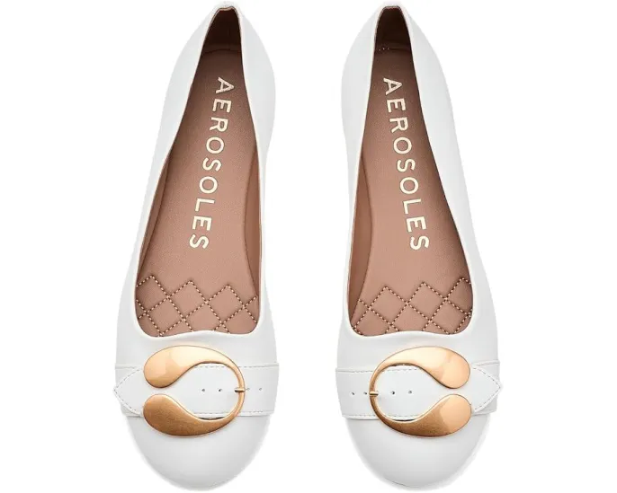 Балетки Aerosoles Paradise с круглым носком и пряжкой из матового золота