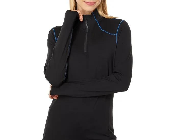 Футболка Hot Chillys Clima-Trek Zip-Tee с защитой UPF 30 и четырехсторонним стрейчем