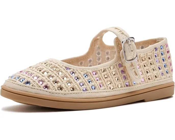 Балетки Steve Madden Kids Roree с ремешком Mary Jane и стразами