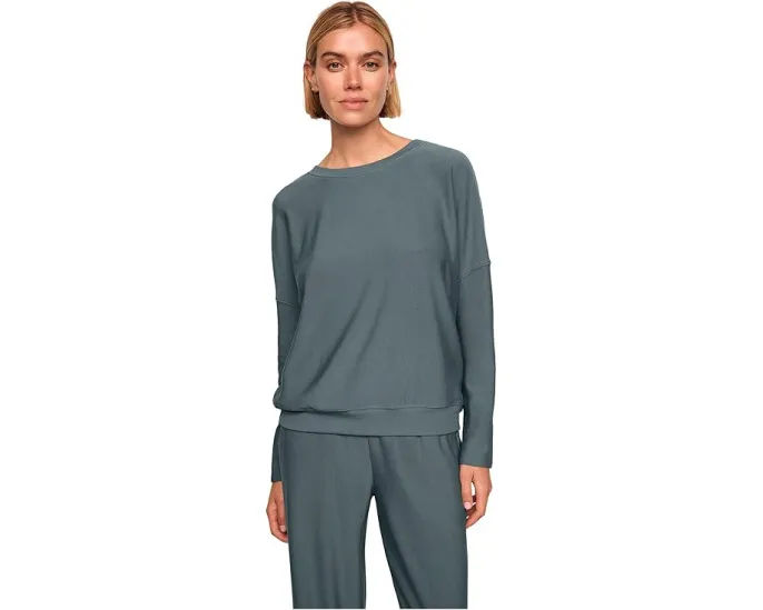 Свитер Eberjey Softest Sweats с лодочкой и каплевидным плечом