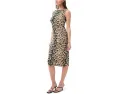 Платье Dame миди с леопардовым принтом и разрезом сзади