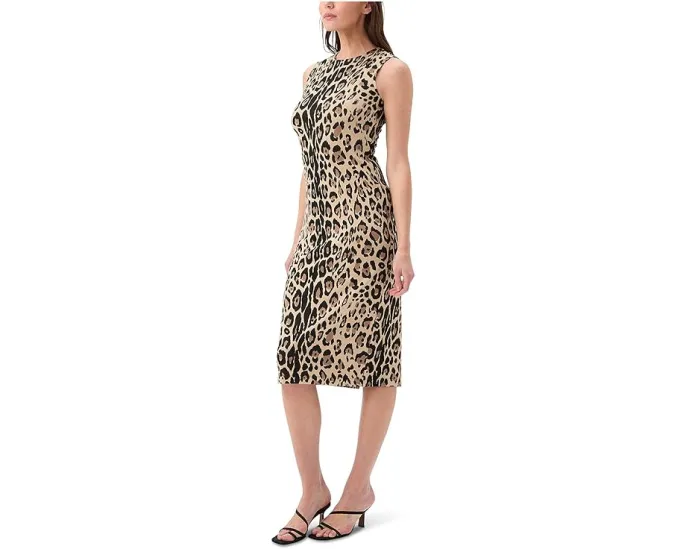 Платье Dame миди с леопардовым принтом и разрезом сзади