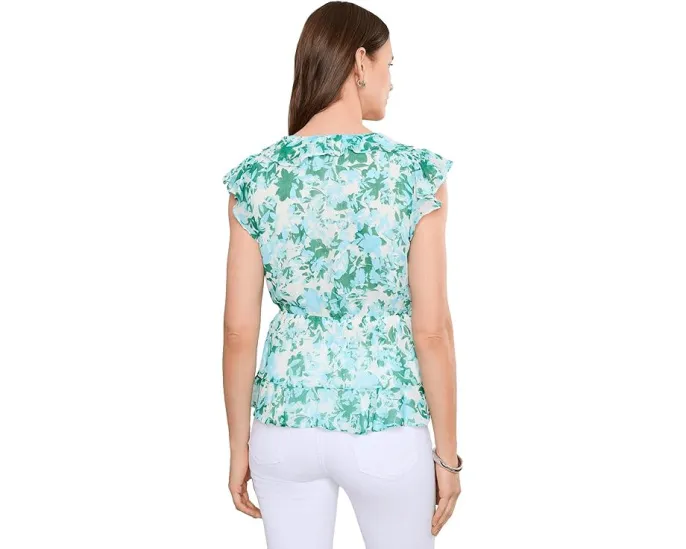 CeCe топ с оборками и завязками Ruffle Tie Wrap Top
