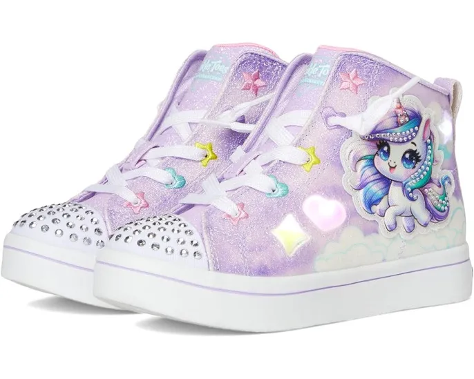 Кроссовки SKECHERS KIDS Twi-Lites 2.0 с подсветкой и дизайном единорога-кошки