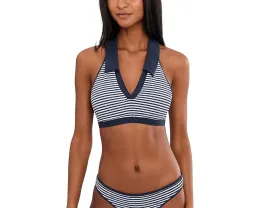 Топ купальный Seafolly Club House на запах с воротником