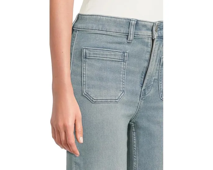 Faherty брюки Stretch Terry Patch Pocket с широкими штанинами и четырьмя карманами