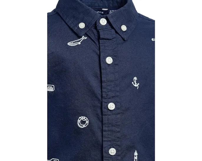 Детская рубашка Janie and Jack Embroidered Woven с коротким рукавом и вышивкой
