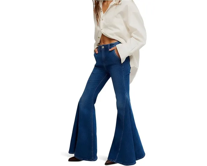 Джинсы Free People Marque Flare с расклешенным подолом и средней посадкой