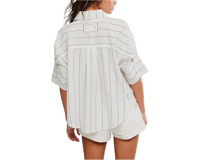 Рубашка Seaside Cotton Stripe от We The Free Free People Бежевый