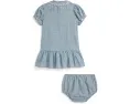 Платье из индиго-хлопка шамбре с панталонами для малышей Polo Ralph Lauren