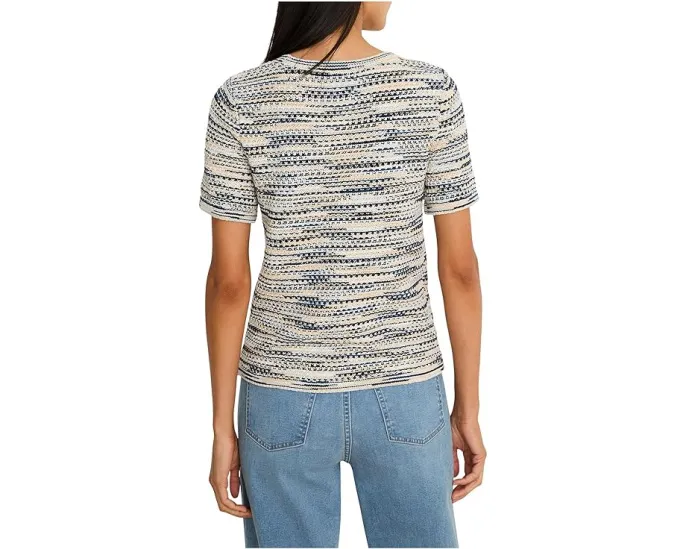 Укороченная футболка NIC+ZOE Petite с фактурной вязкой и рисунком спейсдай