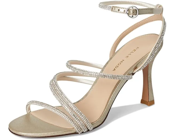 Босоножки Pelle Moda Brenen на каблуке с кристаллами и регулируемым ремешком