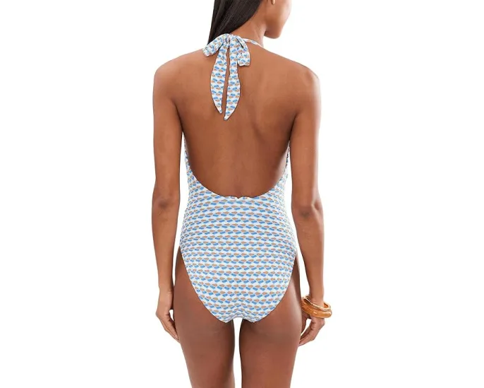 Купальник цельный Mala с кольцом и халтером от Seafolly на завязках