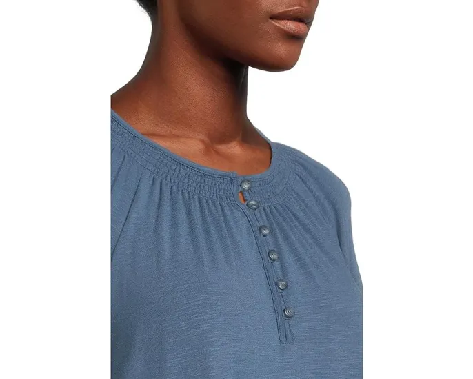 Футболка L.L.Bean Camden Hills с рукавом три четверти и воротником хенли