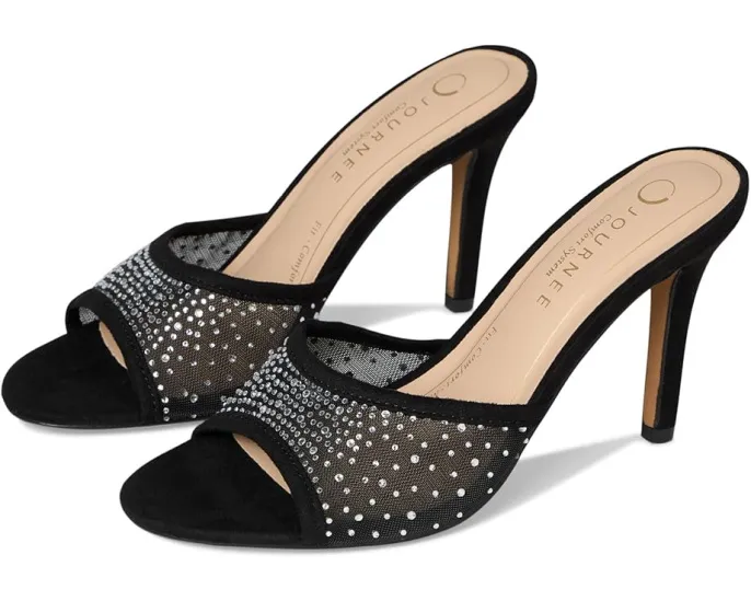 Босоножки на шпильке Journee Collection Hensley с открытым носком и стразами