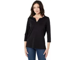 Туника L.L.Bean Pima с разрезным вырезом и рукавом 3/4