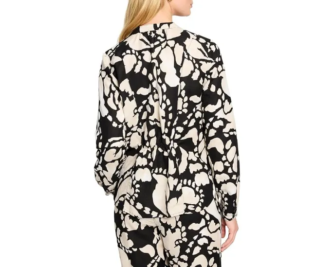 Рубашка NIC+ZOE Evening Petal из льняной ткани с V-образным вырезом