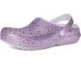 Блестящие кроксы Crocs Classic с подкладкой для детей на заднем ремешке