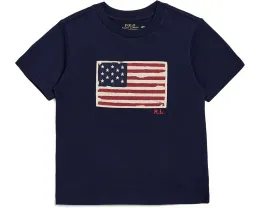 Детская футболка Polo Ralph Lauren Kids Flag Cotton с аппликацией флага