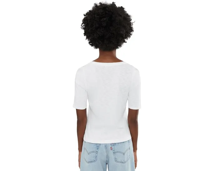 Футболка NIC+ZOE Nzt Elbow Sleeve Notch Tee с рукавом до локтя