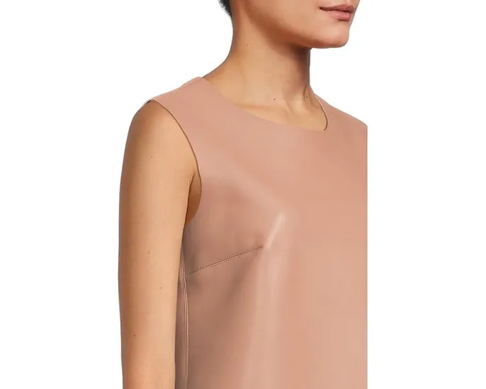 Норма Камали мини платье без рукавов с круглым вырезом