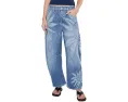 Джинсы Free People Good Luck Printed Barrel с расклешенным силуэтом