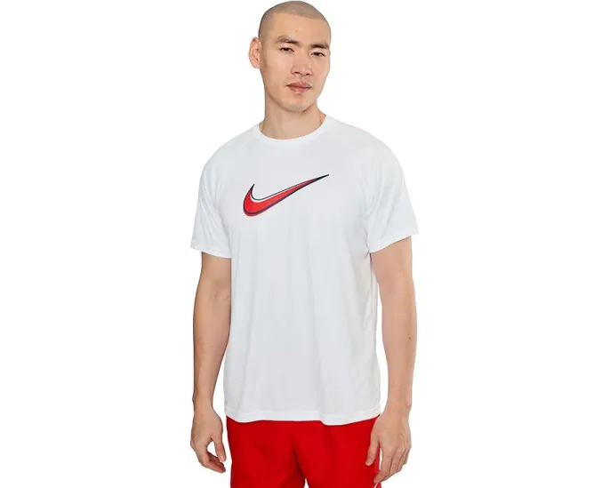 Футболка Nike Hydroguard Outline Swoosh Dri-FIT UV с защитой UPF 40+ и коротким рукавом